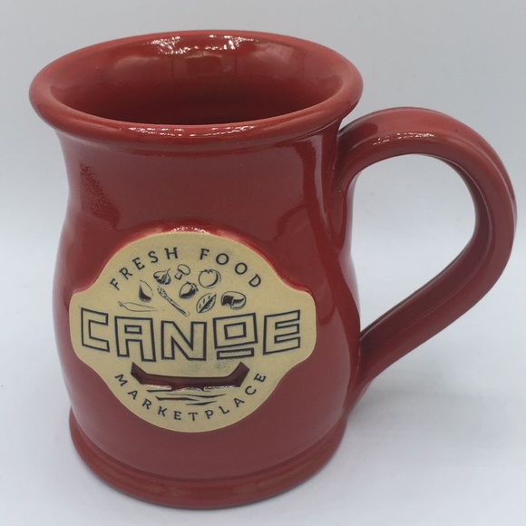 Canoe Fresh Food Marketplace Deneen Pottery 2017 Coffee or Tea Mug Red USA - Picture 6 of 9